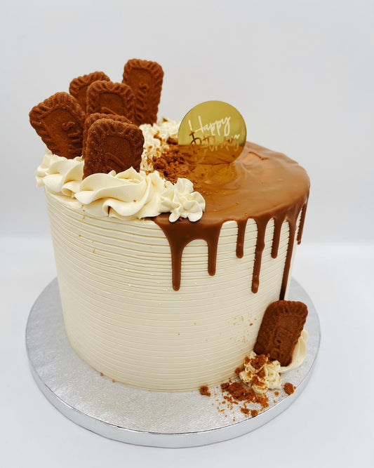 biscoff lotus themed cake