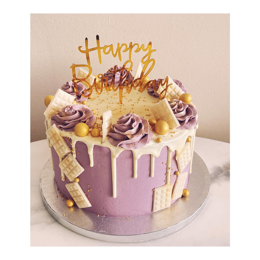 Purple chocolate drip cake