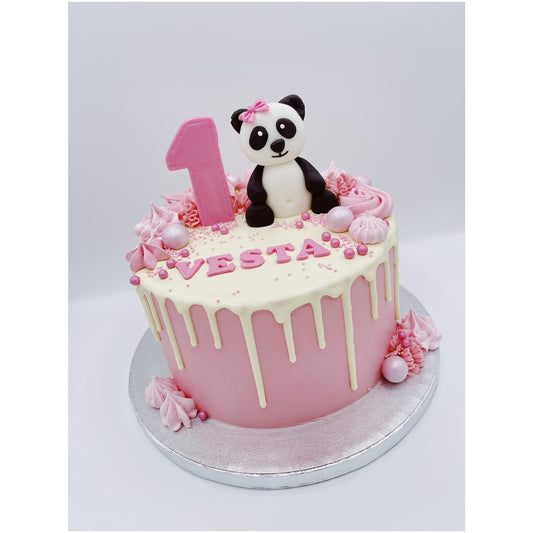 Pink panda cake