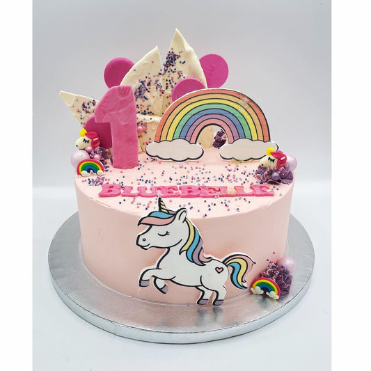 Pastel colours unicorn cake