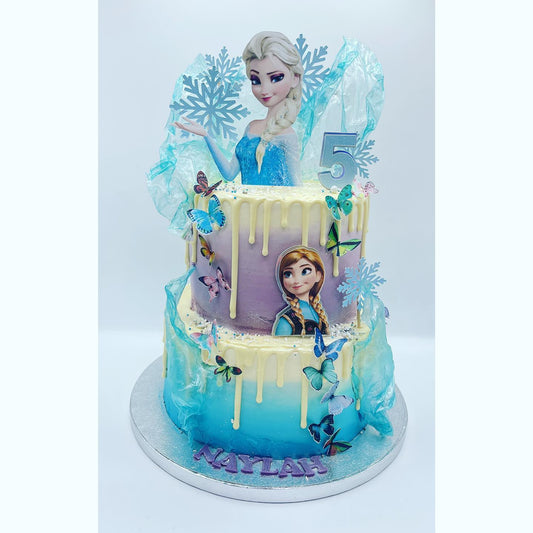two tiered frozen cake