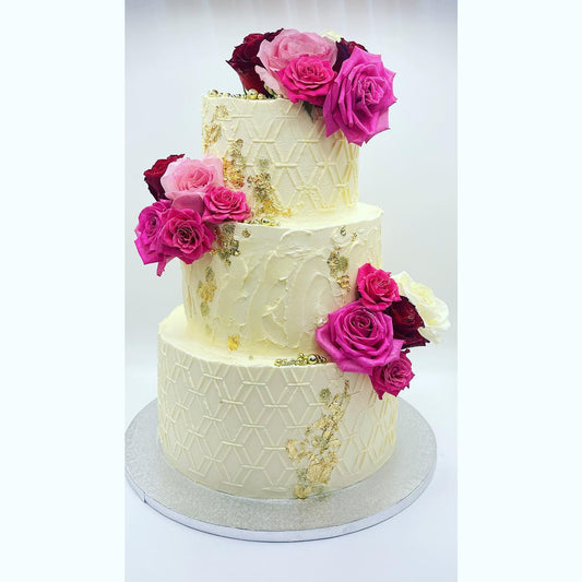 three tiered wedding cake
